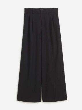 The Harlow Superwide-Leg Trouser in Brushed Twill - Black - NWT